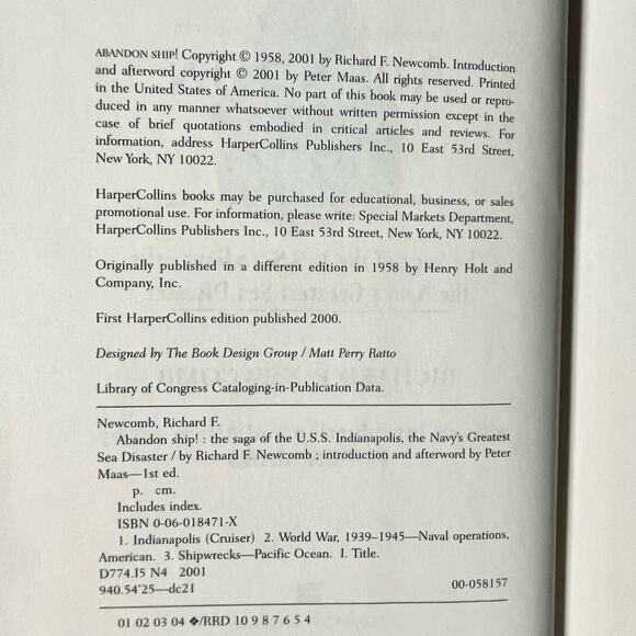 Abandon Ship! U.S.S. Indianapolis Navy WWII Disaster Book by Richard Newcomb - Picture 5 of 8